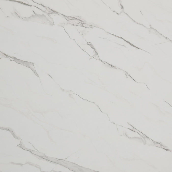 Marlene Dining Table with White Faux Marble Top in Black