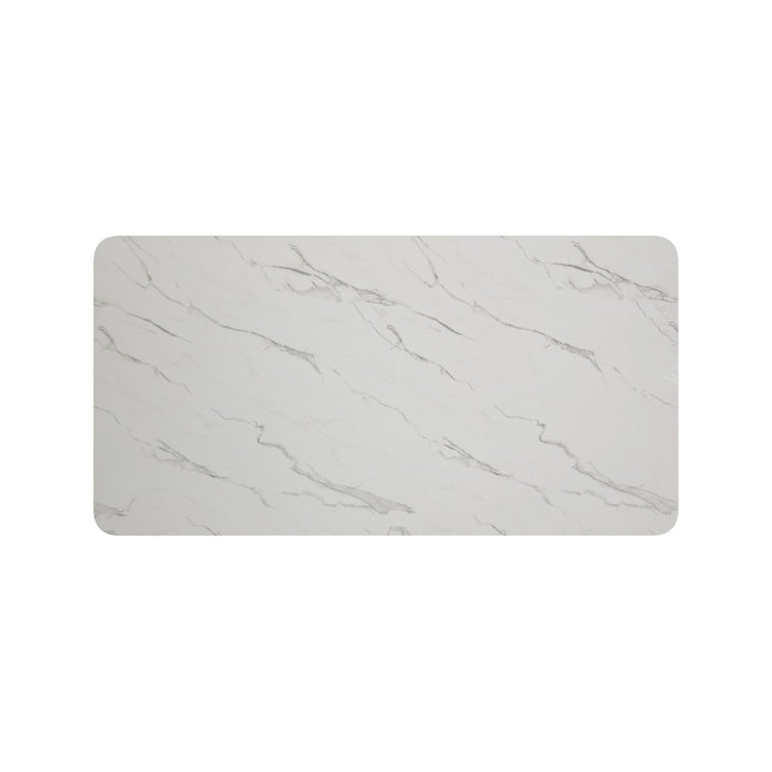 Marlene Dining Table with White Faux Marble Top in Black