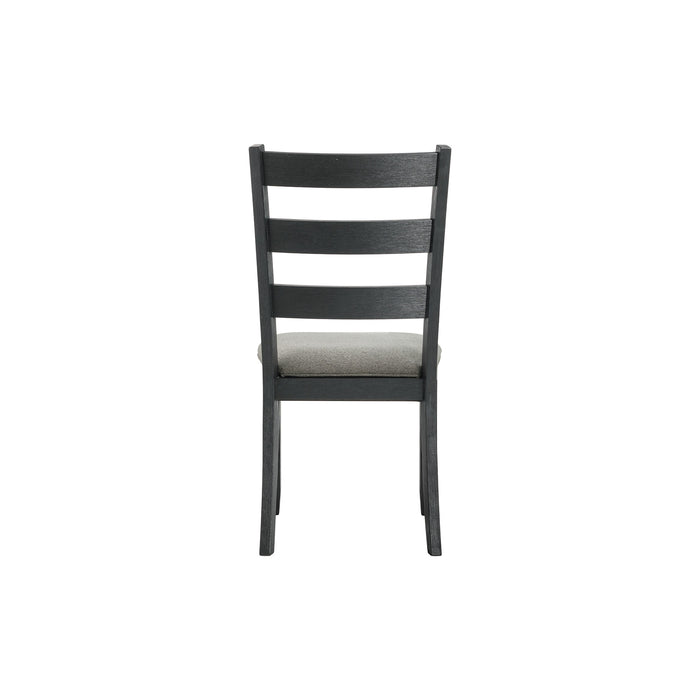 Martin Dining Side Chair with Grey Fabric - Black Finish (2 Per Carton)