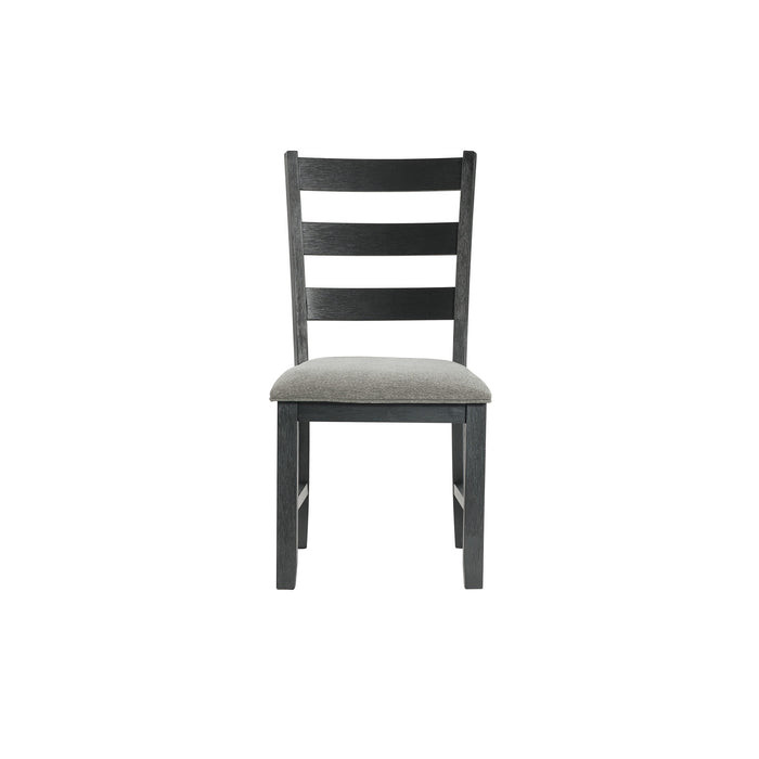 Martin Dining Side Chair with Grey Fabric - Black Finish (2 Per Carton)