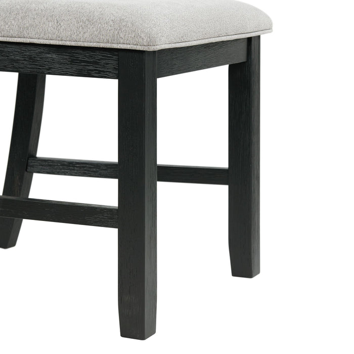 Martin Dining Side Chair with Grey Fabric - Black Finish (2 Per Carton)