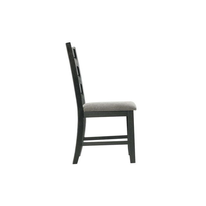 Martin Dining Side Chair with Grey Fabric - Black Finish (2 Per Carton)