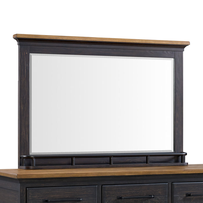 Montrose Dresser and Mirror Set in Espresso & Brown