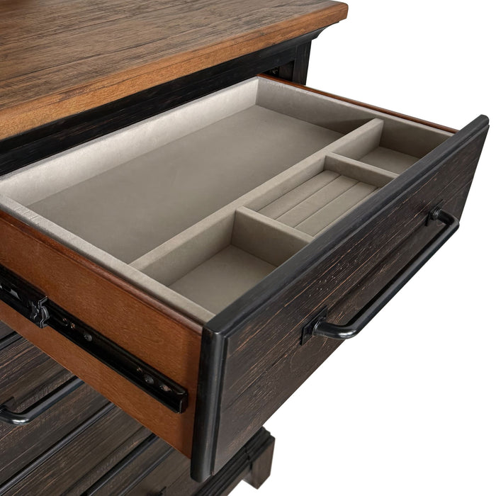 Montrose Dresser and Mirror Set in Espresso & Brown