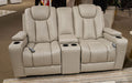 Elevate Edges Glider Reclining Loveseat with Console - Pierce Furniture Gallery