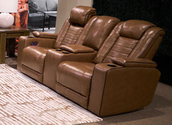 Gruaro Power Reclining Loveseat with Console - Pierce Furniture Gallery