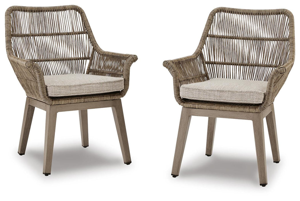 Beach Front Arm Chair with Cushion (Set of 2) - Pierce Furniture Gallery