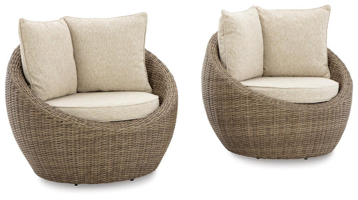 Danson Swivel Lounge with Cushion (Set of 2) - Pierce Furniture Gallery