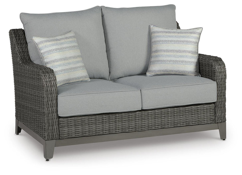 Elite Park Outdoor Loveseat with Cushion - Pierce Furniture Gallery