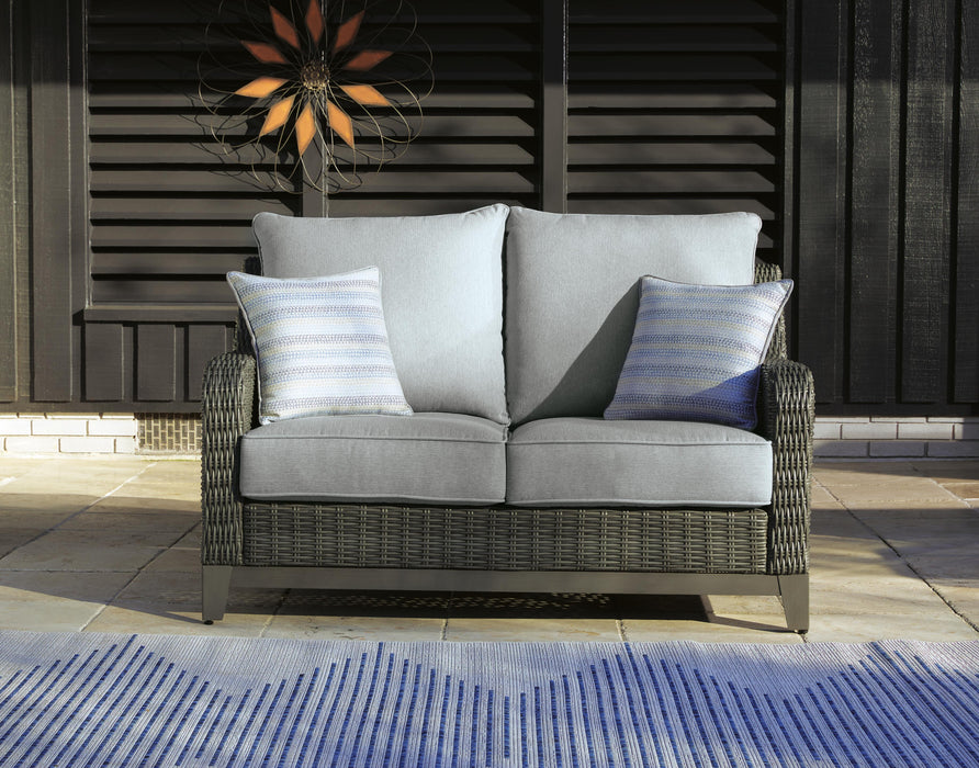 Elite Park Outdoor Loveseat with Cushion - Pierce Furniture Gallery