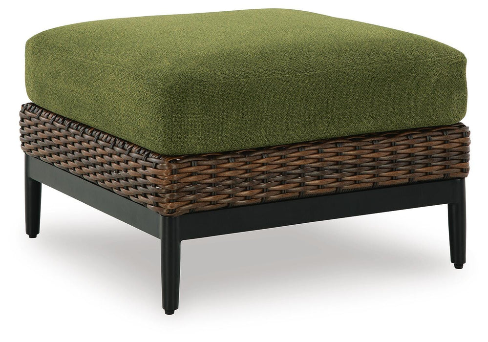 Horizon Hall Outdoor Ottoman with Cushion - Pierce Furniture Gallery