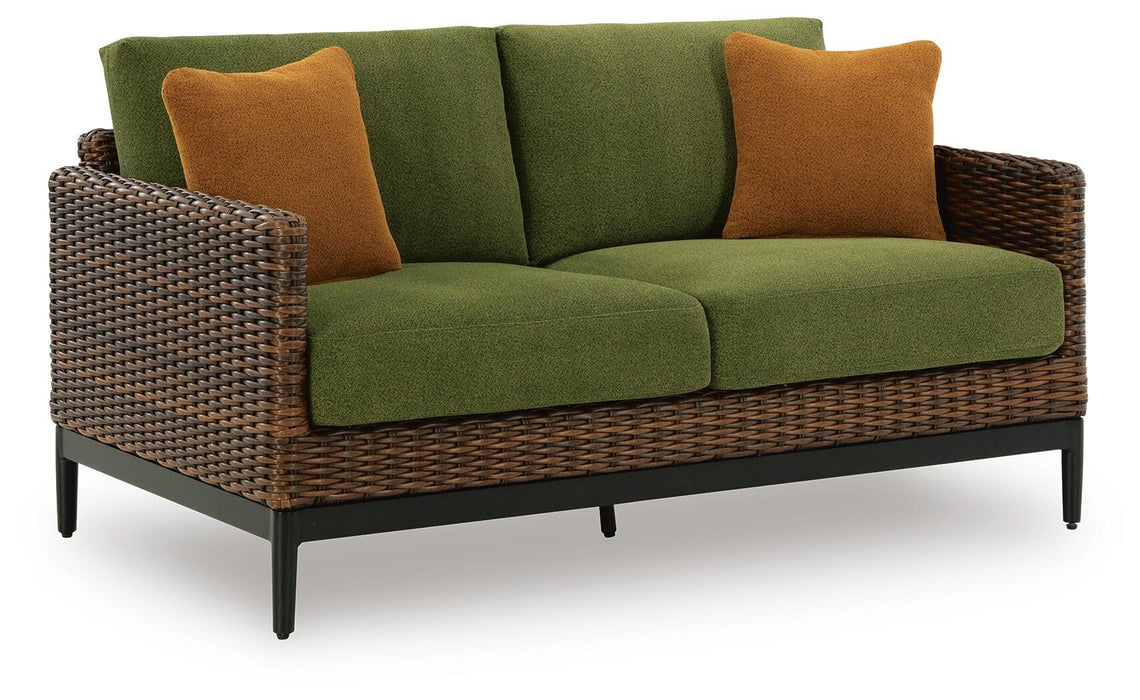 Horizon Hall Outdoor Loveseat with Cushion - Pierce Furniture Gallery