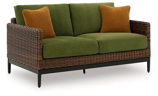 Horizon Hall Outdoor Loveseat with Cushion - Pierce Furniture Gallery