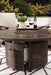 Paradise Trail Paradise Trail Fire Pit Table with 4 Nuvella Swivel Lounge Chairs - Pierce Furniture Gallery