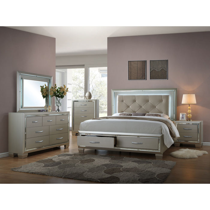 Platinum Platform Storage Bedroom Set