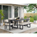 Playa Dining Bench - Dark Grey and Olefin Beige - Pierce Furniture Gallery