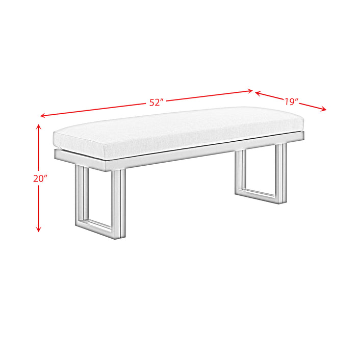 Playa Dining Bench - Dark Grey and Olefin Beige - Pierce Furniture Gallery