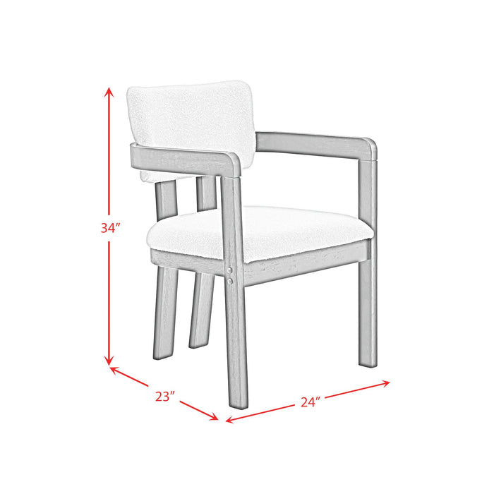 Portland Arm Chair with Snow White Fabric in Black (2 Per Carton)