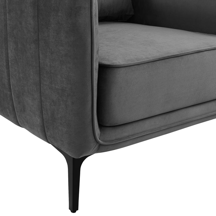 Rae Chair in Lavish 152 Grey Velvet