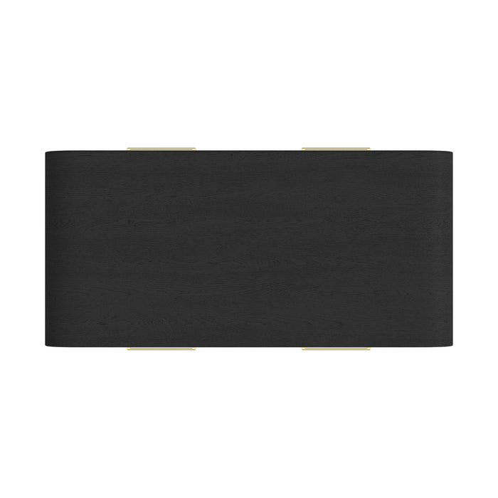 Ridgemont 3PC Occasional Table Set in Black with Grain-Coffee Table & Two End Table