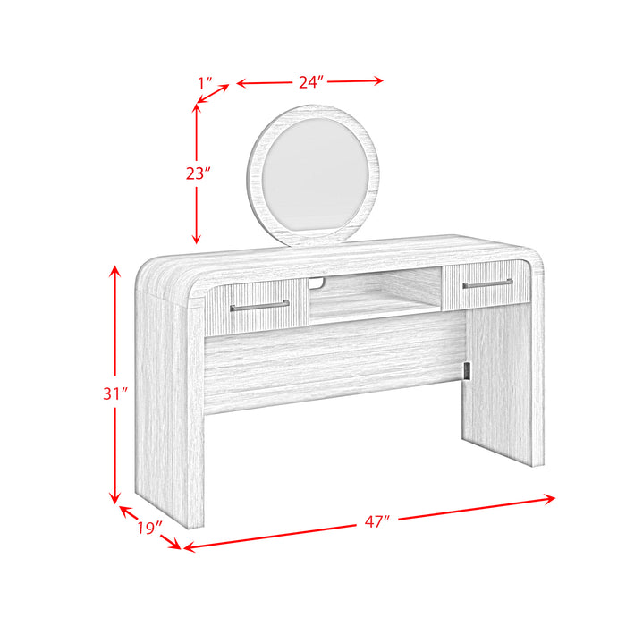 Ridgemont Dressing Table and Mirror in Black with Grain