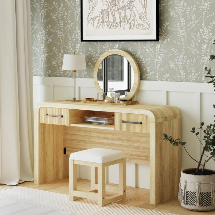 Ridgemont Dressing Table and Mirror in Natural