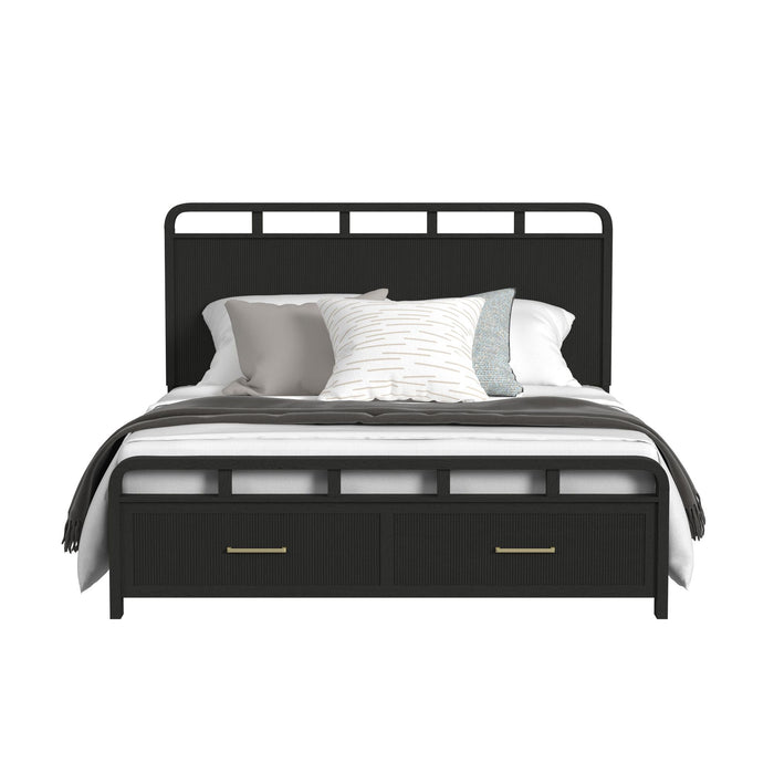 Ridgemont Storage Bed in Black with Grain