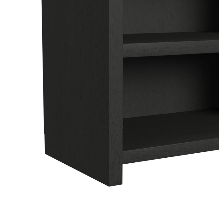 Ridgemont Open Bookcase in Black with Grain