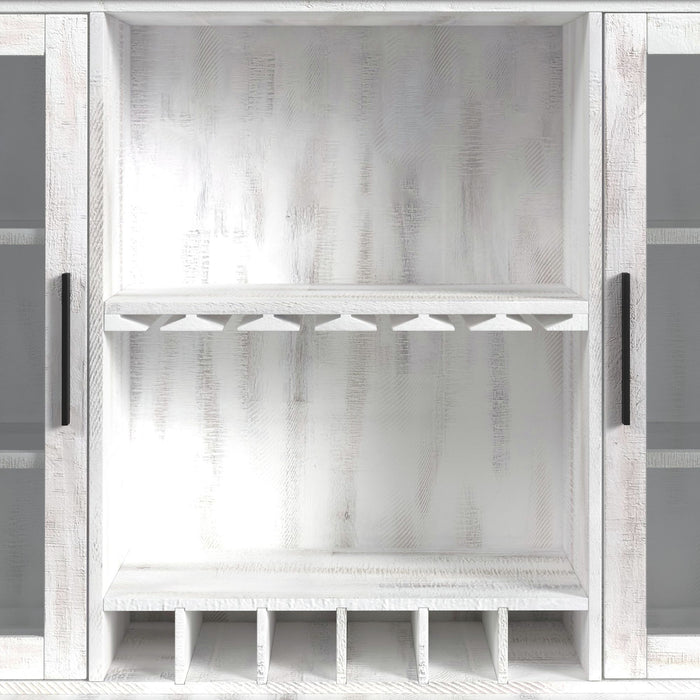 Rogen Rustic Buffet & Hutch with LED in Rustic White