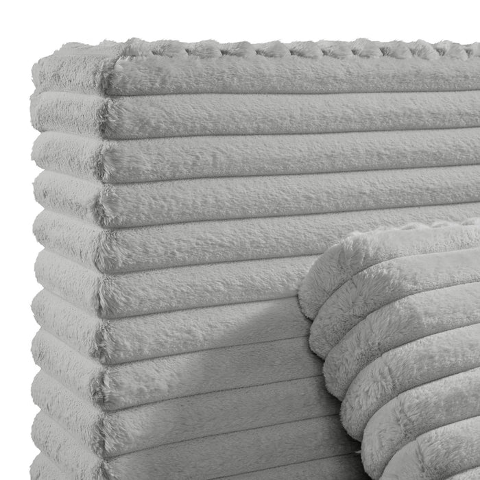 Rosebery UPH Bed with 2 Pillows in Light Grey Corduroy