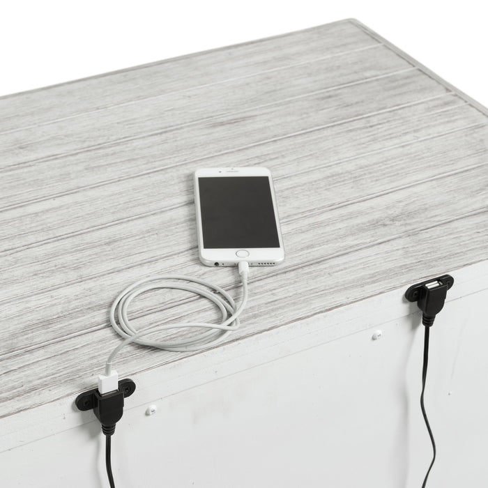 Scott Nightstand W/USB White Finish