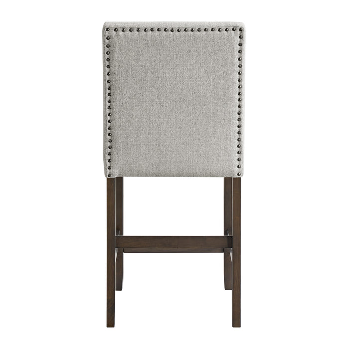 Seneca Counter Side Chair with Grey Fabric in Brown (2 Per Carton)