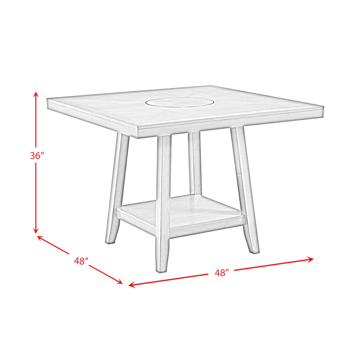 Seneca Square Counter Table with Lazy Susan in Grey - Pierce Furniture Gallery