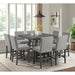 Seneca Square Counter Table with Lazy Susan in Grey - Pierce Furniture Gallery