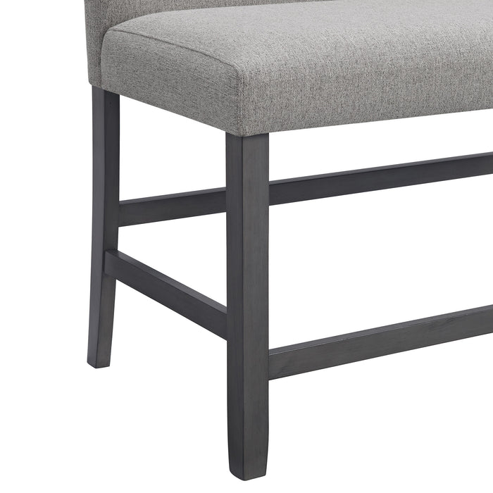 Seneca Counter 3PC Corner Bench Grey Fabric in Grey