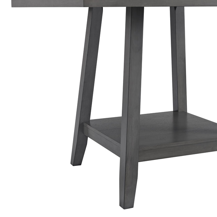 Seneca Square Counter Table with Lazy Susan in Grey - Pierce Furniture Gallery