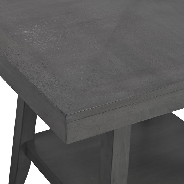 Seneca Square Counter Table with Lazy Susan in Grey - Pierce Furniture Gallery