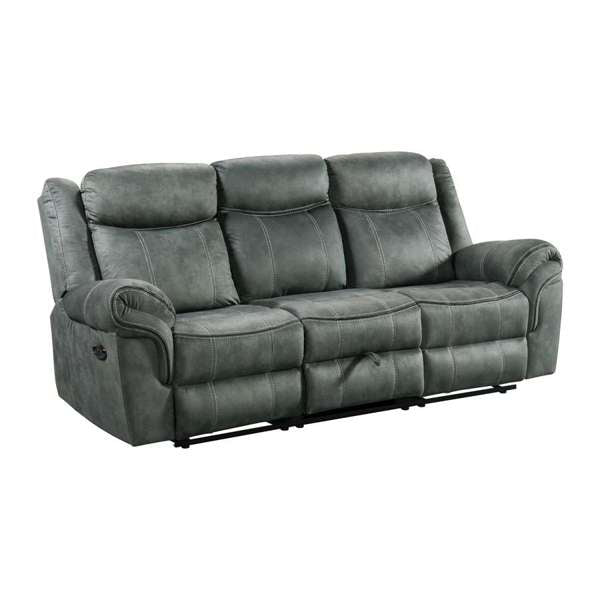 Sorrento 3PC Living Room Set in FB367 Charcoal-Sofa, Loveseat & Recliner