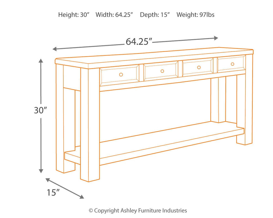 Gavelston Sofa/Console Table - Pierce Furniture Gallery