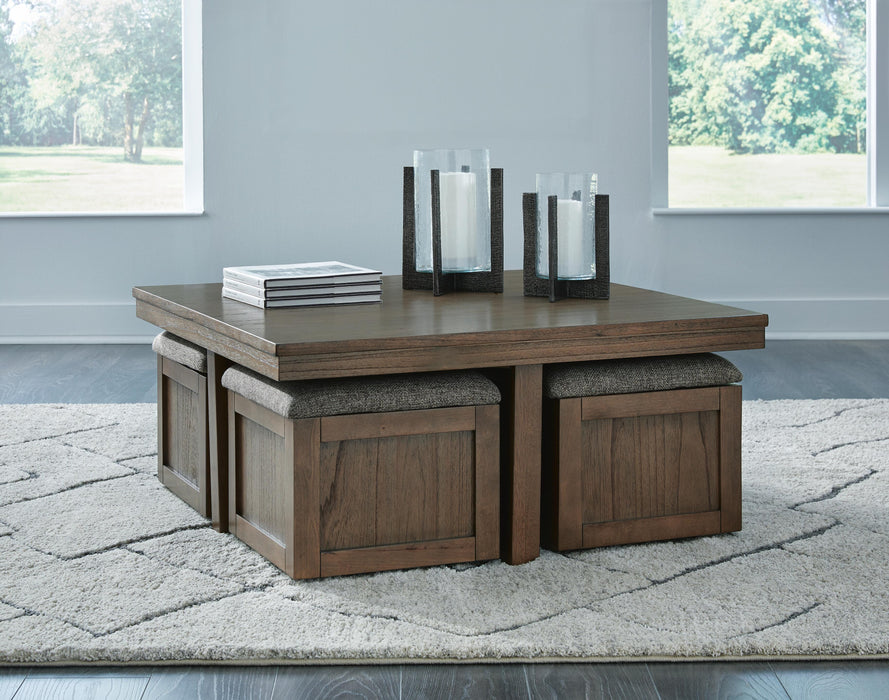 Boardernest Coffee Table with 4 Stools - Pierce Furniture Gallery