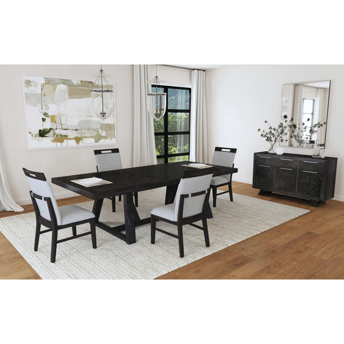 Transcend Standard Height Dining Set in Charcoal-Table and Four Chairs - Pierce Furniture Gallery