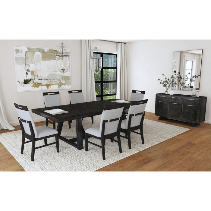 Transcend Dining Table with 22" Leaf in Charcoal