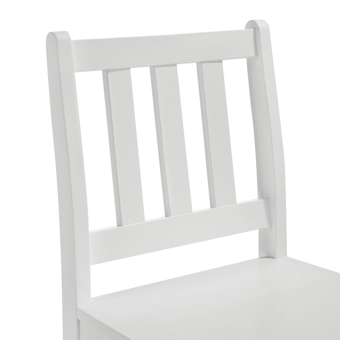 Travis Youth 5PC Dining Set with Table and 4 Chairs in White