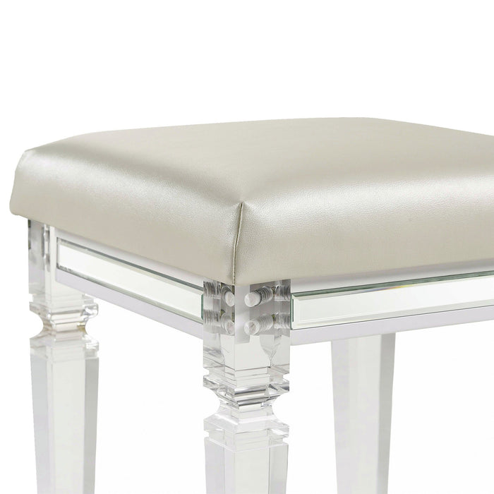 Twenty Nine Dressing Stool W/Acrylic Leg White