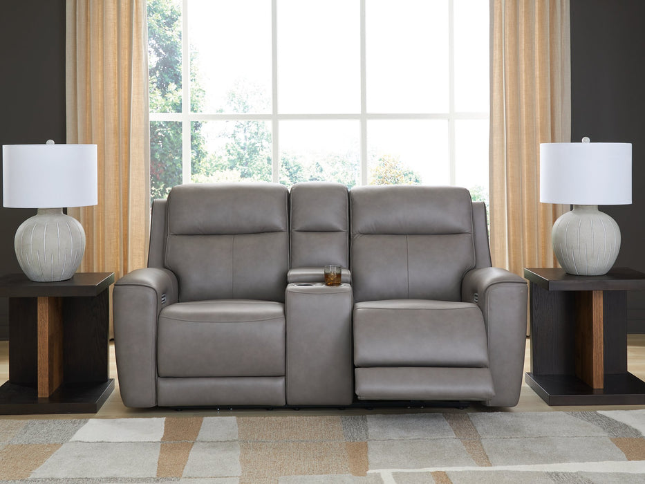 5Z-Comfort Power Reclining Loveseat with Console