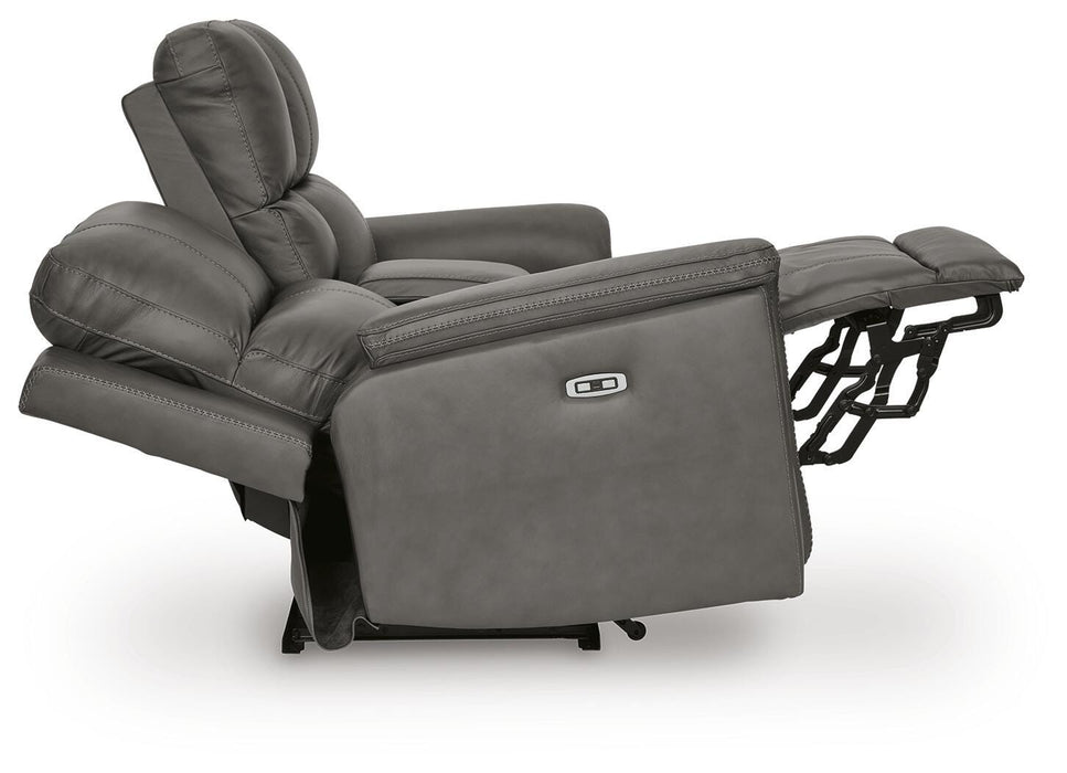 Bleckley Power Reclining Loveseat with Console - Pierce Furniture Gallery