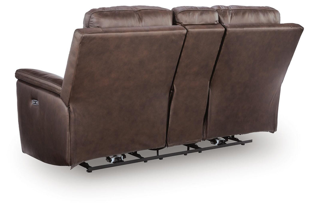Bleckley Power Reclining Loveseat with Console - Pierce Furniture Gallery