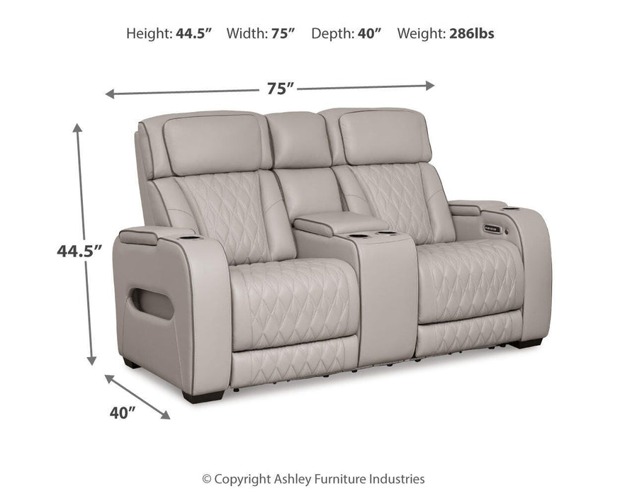 Boyington Power Reclining Loveseat with Console - Pierce Furniture Gallery