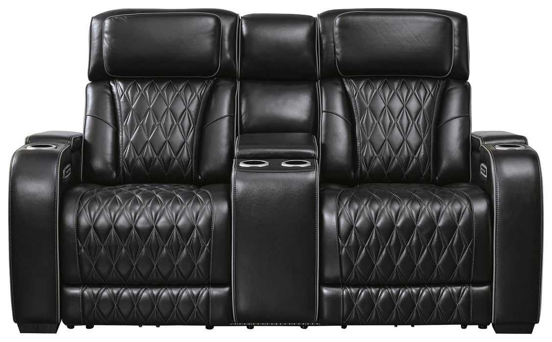 Boyington Power Reclining Loveseat with Console - Pierce Furniture Gallery