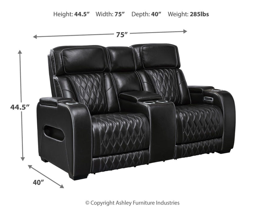 Boyington Power Reclining Loveseat with Console - Pierce Furniture Gallery